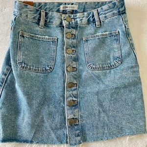 Zara Denim Skirt Button Down, Small